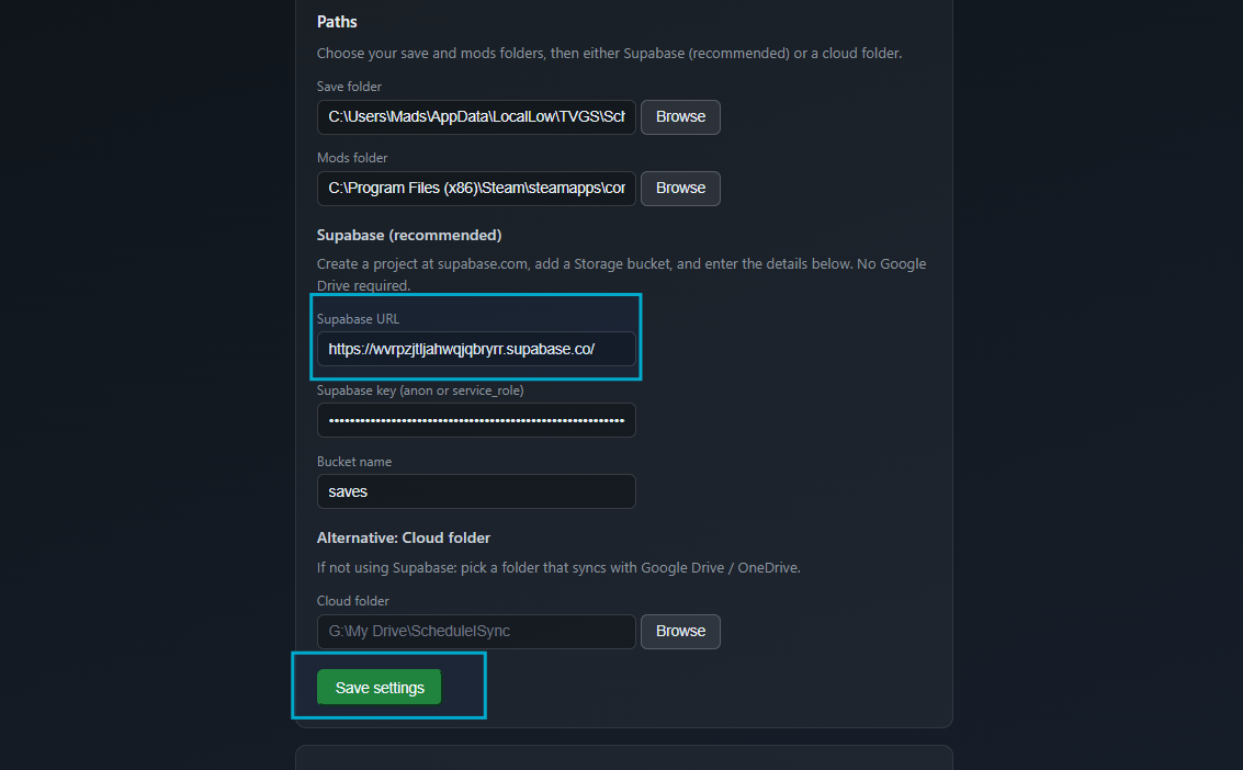 Insert URL into SyncOne