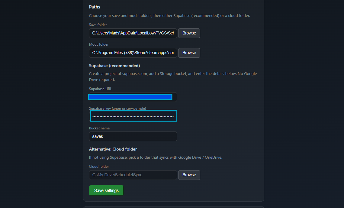 Paste secret key into SyncOne