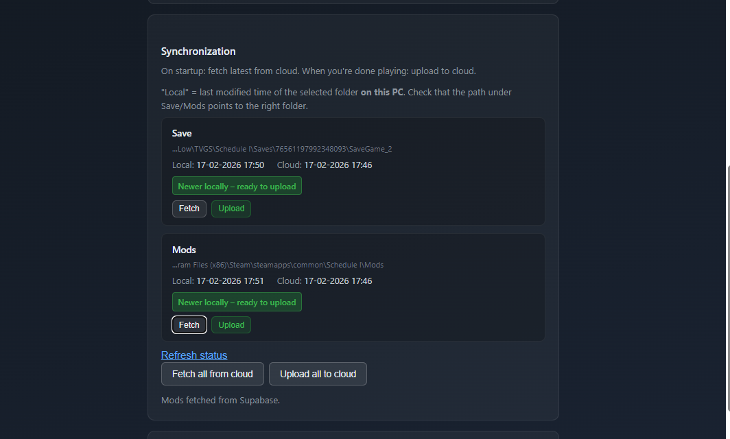 Upload when done – others get notified; Refresh status